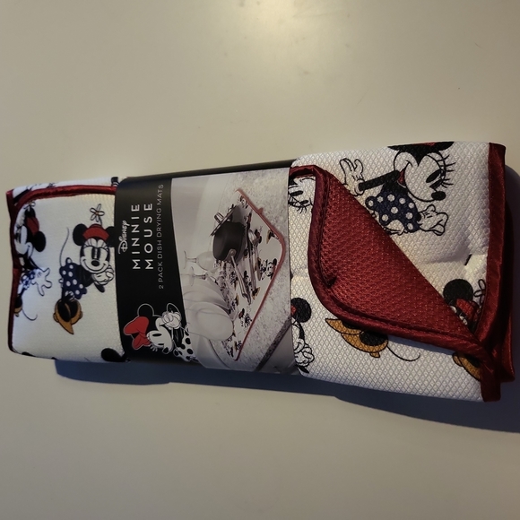 𝅺DISNEY Minnie Mouse Hot Pads and Dish Drying Mat Set 2pcs each Red - Picture 4 of 5